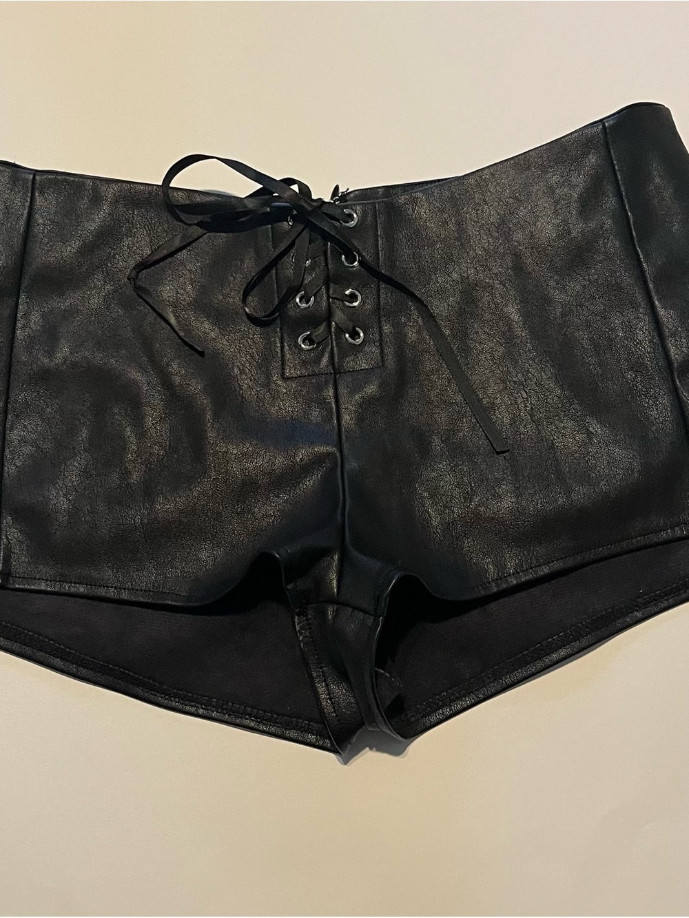 Edikted Lace-Up Faux Leather  Women's Shorts